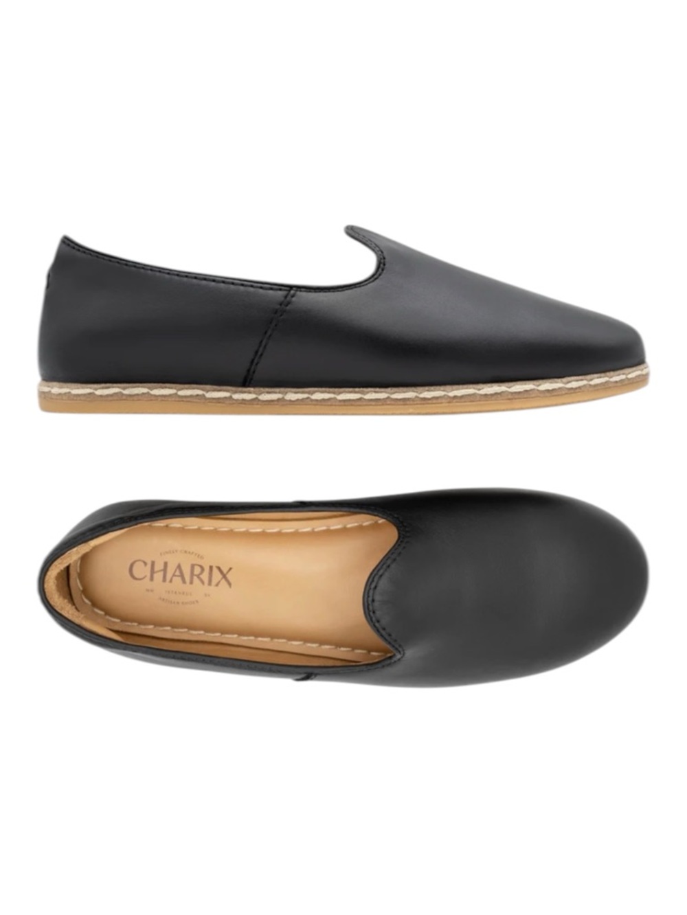 Charix Classic Black Unisex Slip-on | size Euro 45
